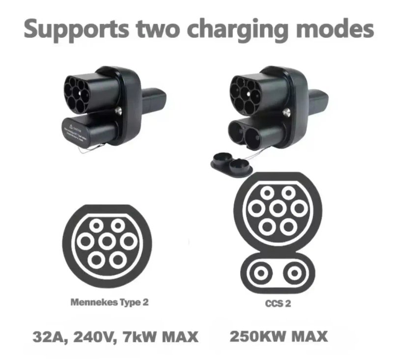 Преміум адаптер Tesla NACS - CCS2 + Type 2 Ipengen | AC+DC 400A 250кВт | Швидка та повільна зарядка | Для Tesla USA NACS — фото 6