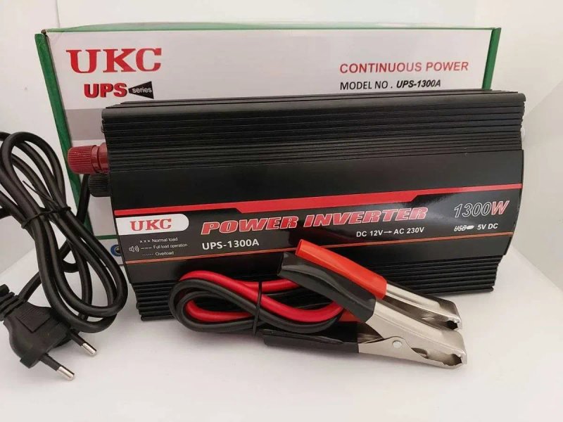 Преобразователь AC/DC Ups 1300W Ups+Charge. Преобразователь UKC UPS Інвертор 1300W 12V 220V Перетворювач. Автомобільний інвертор UKC. — фото 5