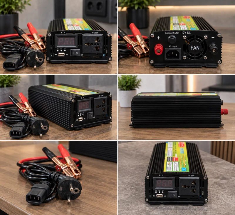 Преобразователь-ДБЖ 12-220v 3200w с подзарядкой аккумулятора. Инвертор/ Безперебійник. Інвертор/ Наявність від 1000вт-9000вт — фото 2