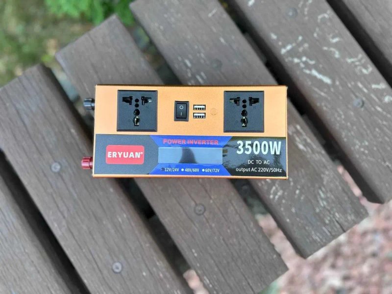 ℹ️ Преобразователь тока 12v 3500w с монитором + 2 розетки. Инвертор — фото 3