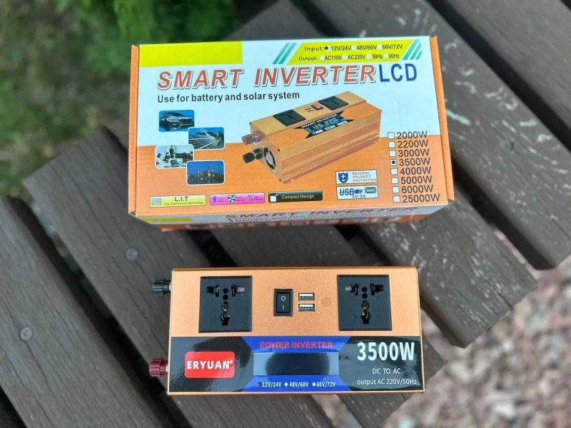 ℹ️ Преобразователь тока 12v 3500w с монитором + 2 розетки. Инвертор — фото 7