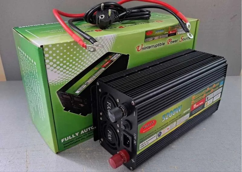 Преобразователь Wimpex 5200W-12V с зарядным устройством 15А. Инвертор — фото 2