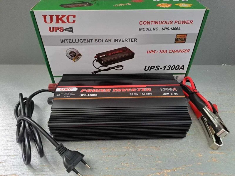 Преобразователь + зарядка 15А 12-220V 1300W Инвертор ИБП ДБЖ для котла — фото 2