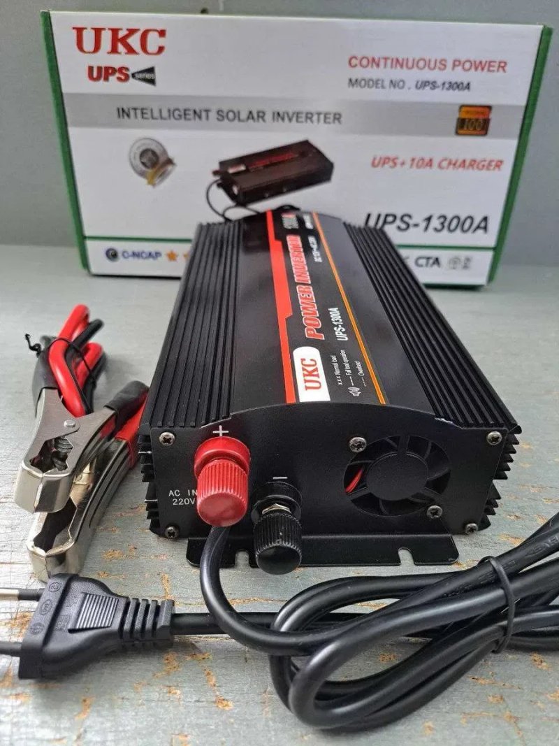 Преобразователь + зарядка 15А 12-220V 1300W Инвертор ИБП ДБЖ для котла — фото 3