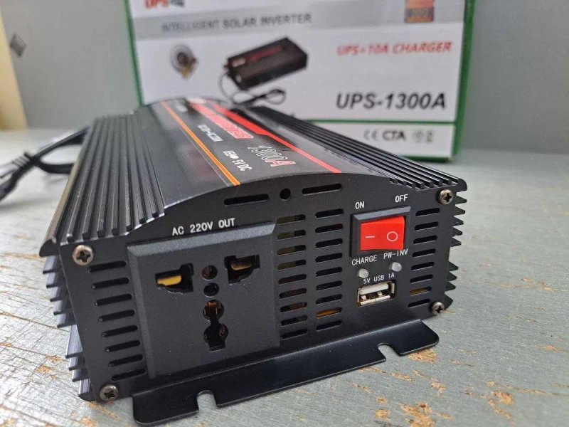 Преобразователь + зарядка 15А 12-220V 1300W Инвертор ИБП ДБЖ для котла — фото 4