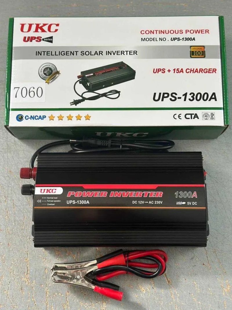 Преобразователь + зарядка 15А 12-220V 1300W Инвертор ИБП ДБЖ для котла — фото 6