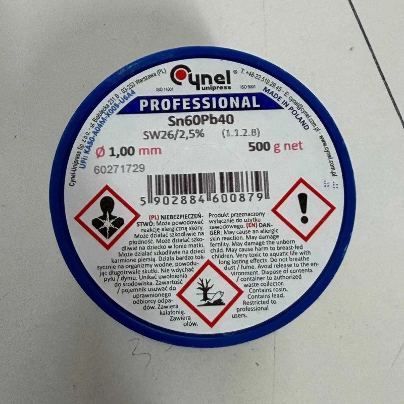 Припой Cynel 50гр 100гр 0,25кг 0,5кг 1кг Sn60Pb40 с флюсом 0.5-0.8-1.0-1.5-2-3мм, катушка — фото 2