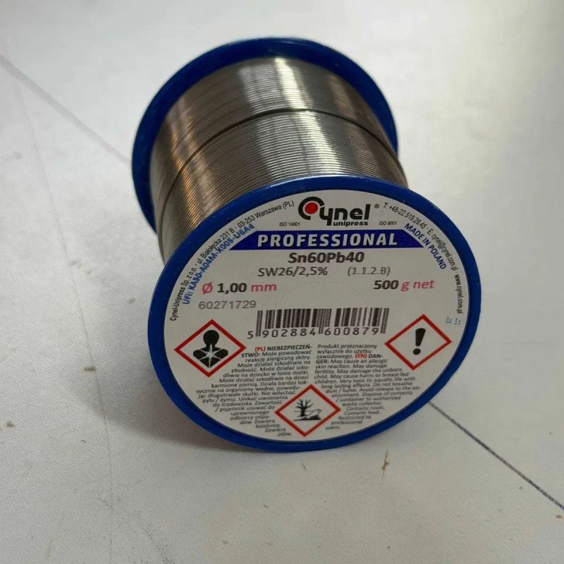 Припой Cynel 50гр 100гр 0,25кг 0,5кг 1кг Sn60Pb40 с флюсом 0.5-0.8-1.0-1.5-2-3мм, катушка — фото 3