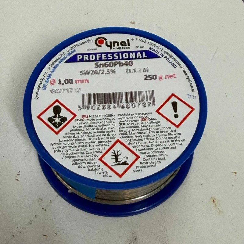 Припой Cynel 50гр 100гр 0,25кг 0,5кг 1кг Sn60Pb40 с флюсом 0.5-0.8-1.0-1.5-2-3мм, катушка — фото 5