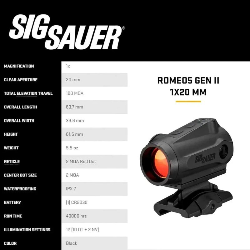 Приціл коліматор Ромео 5 Gen II Sig Sauer Optics — фото 8