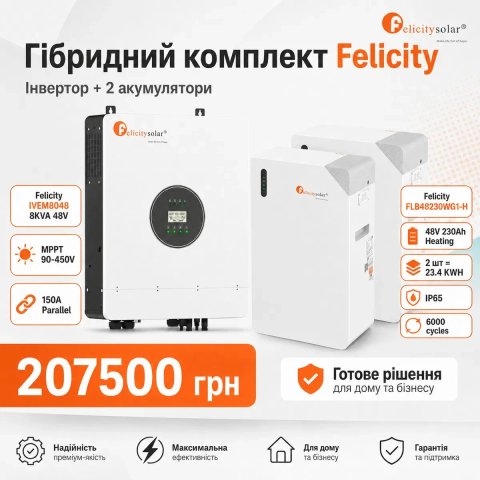 Продам готовий комплект резервного живлення Felicity для будинку квартири офісу магазину та бізнесу