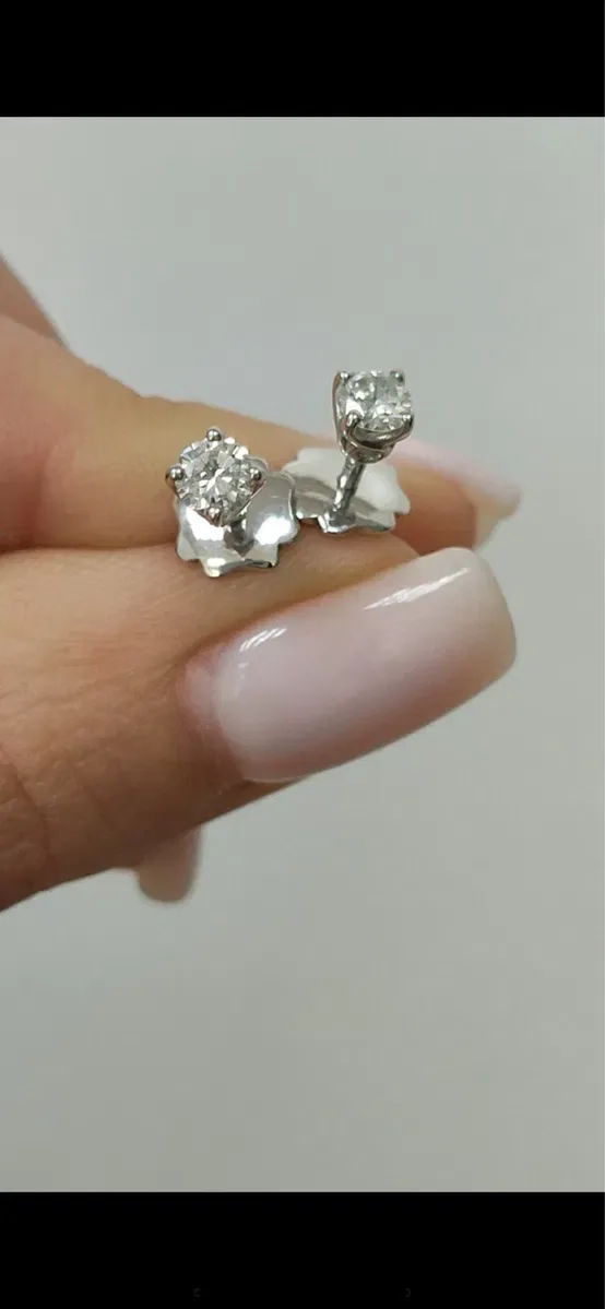 Продам сережки з ПРИРОДНІМИ ДІАМАНТАМИ 0,51 Ct. — фото 4
