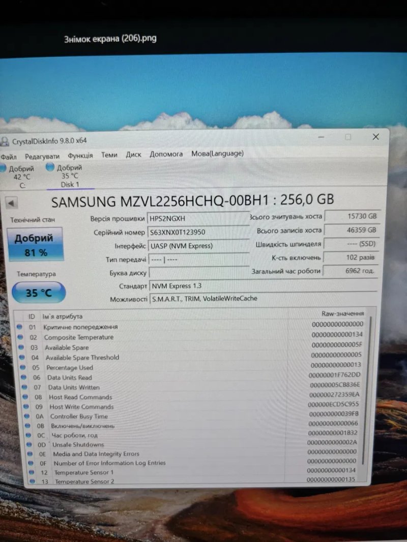 Продається лот з 22 дисків .ціна за одну штуку.SSD NVMe M.2 256GB Samsung PM9A1 (PCIe 4.0 x4, OEM 980 Pro) — фото 7