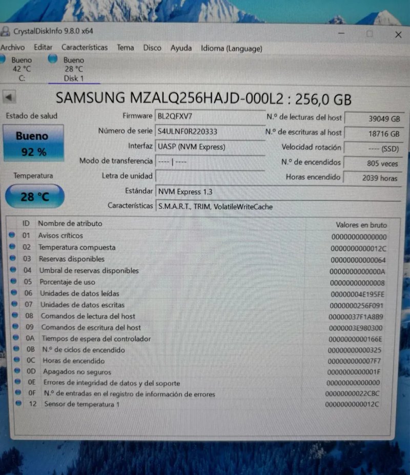 Продаю лот з 9 дисків. Ціна вказана за одну штуку.SSD Samsung PM991 256GB M.2 2242 PCIe NVMe — фото 5