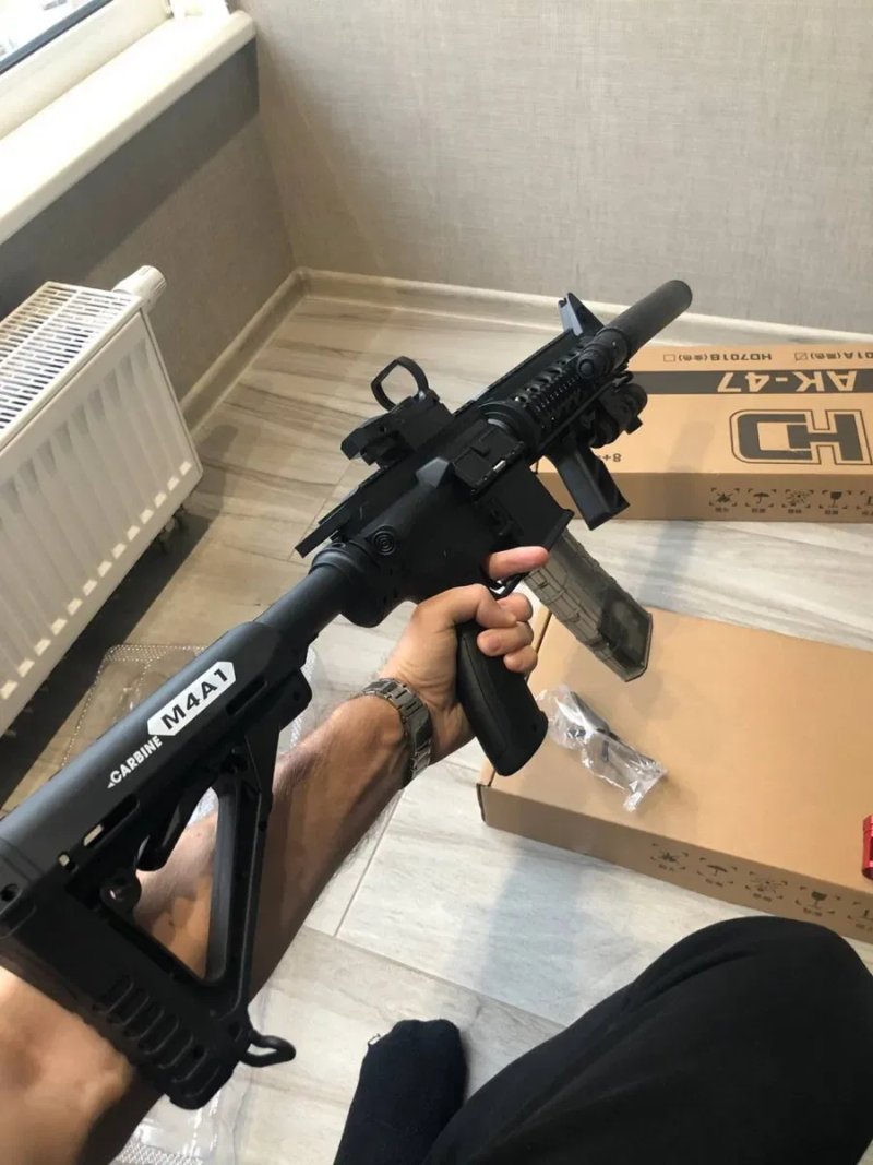 Професійний іграшковий автомат М4А1 чорний на орбізах гель бластер — фото 5