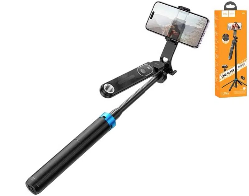 Профессиональный монопод Bluetooth Hoco K22 для стримов штатив тринога — фото 2