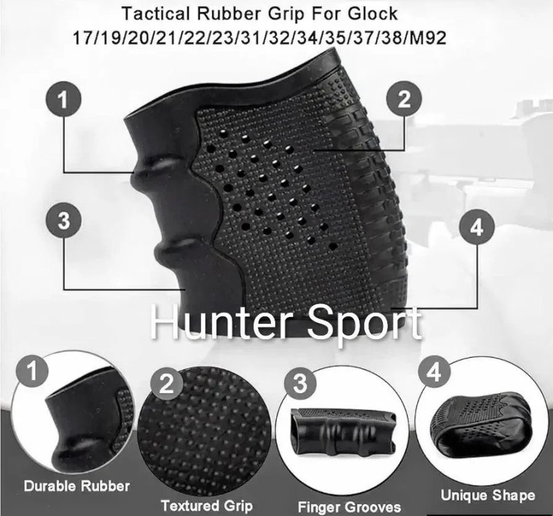 Прогумована накладка Grip Sleeve West Lake Tactical Grip на пістолетне руків'я ПМ Форт Glock Sig Sauer Colt на пистолетную рукоятку — фото 2