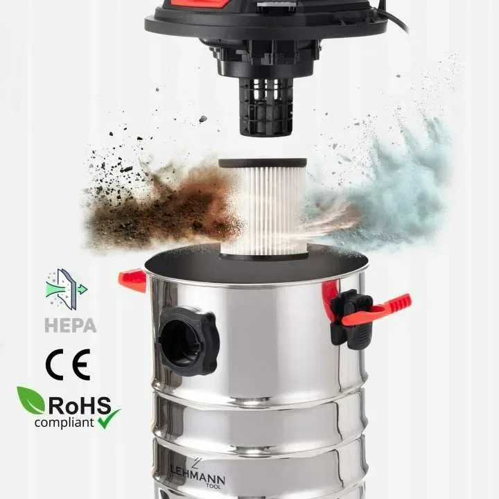 Промисловий пилосос Lehmann 30л. 3500W. + розетка. Будівельний пилосос. Вологе і сухе прибирання. — фото 6