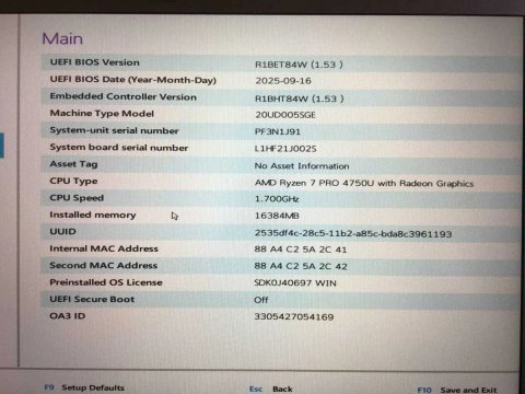 Процесор AMD Ryzen 7 PRO 4750U (з материнською платою Lenovo T14 G1)