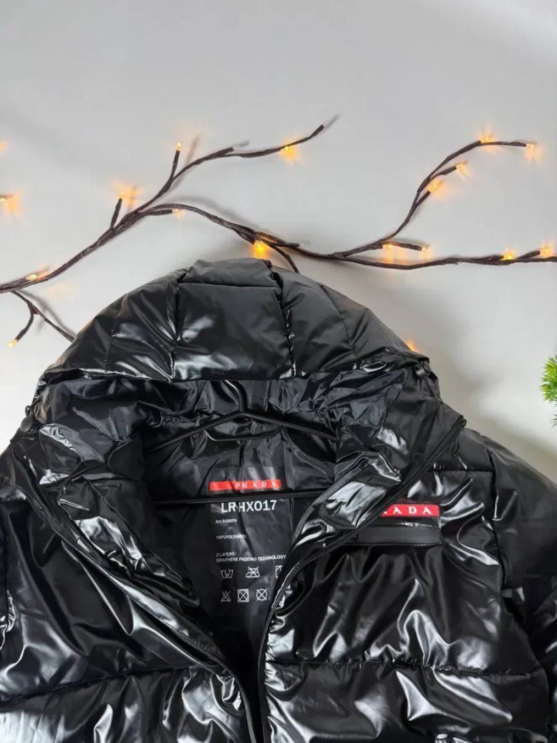 Пуховик PRADA MILANO s-xl пуховик прада мілано зимова куртка водо не проникна пуховик на мембрані курточка на зиму  глянцевий пуховик пухан прада — фото 3