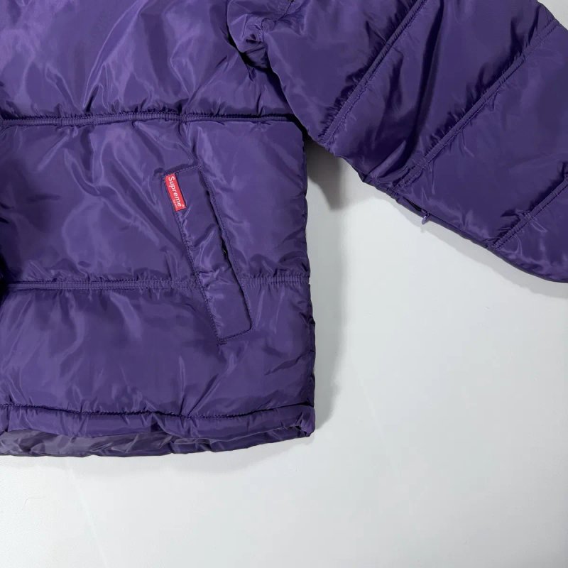 Пуховик Supreme Leather Yoke Puffer S-XL пухан супрім суприм шкіряне лого кожаный пуховик куртка на зиму — фото 5