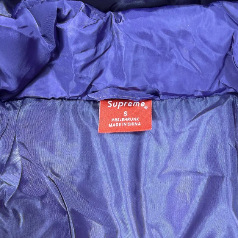 Пуховик Supreme Leather Yoke Puffer S-XL пухан супрім суприм шкіряне лого кожаный пуховик куртка на зиму — фото 6