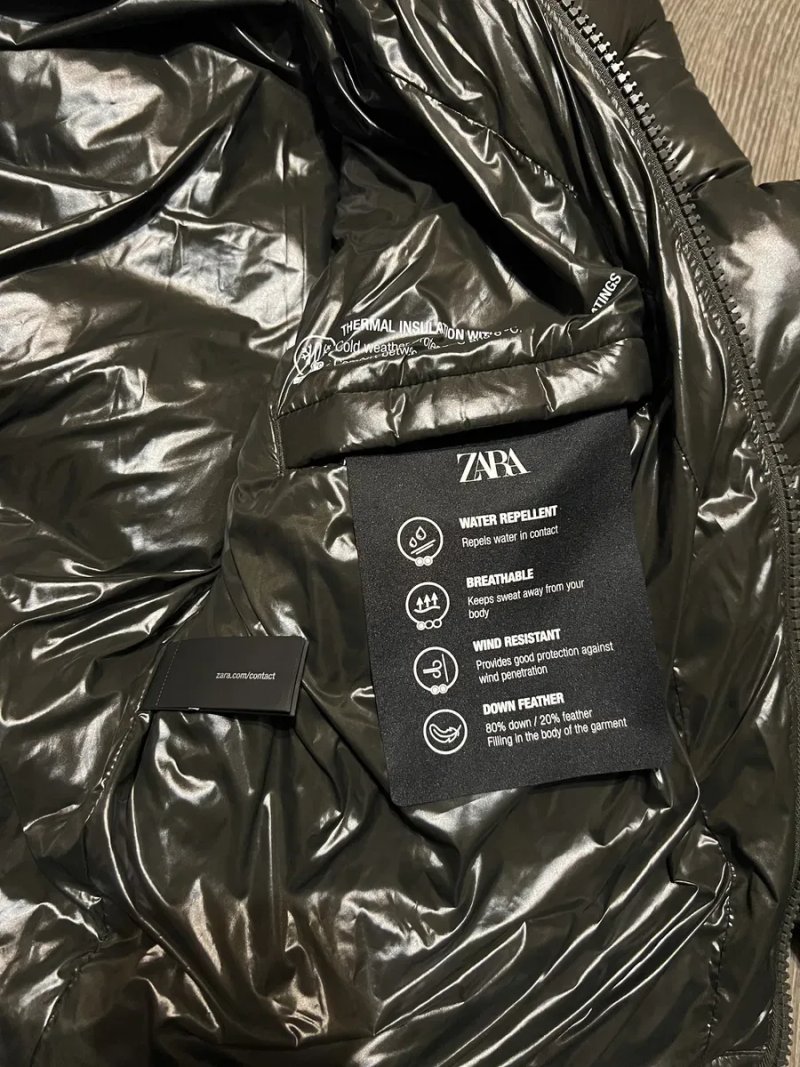 Пуховик zara puffer black jacket пухан куртка — фото 2