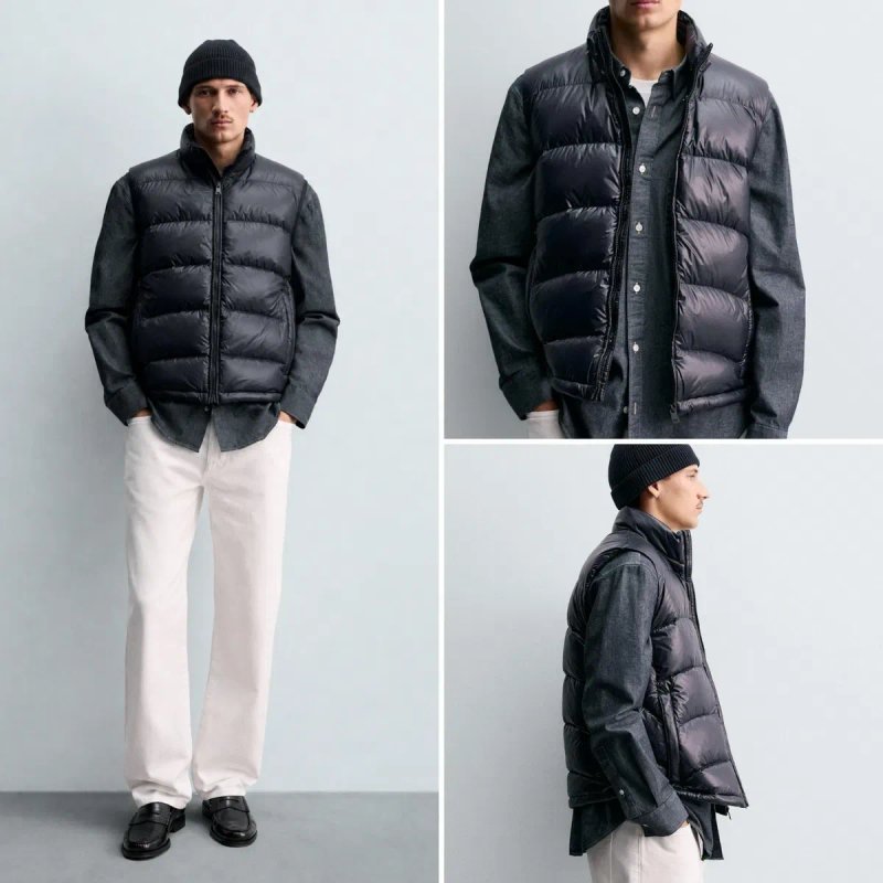 Пуховий Жилет ZARA Оригінал Куртка Ветровка Жилетка на Осінь чоловіча Мужская Ветровка — фото 8