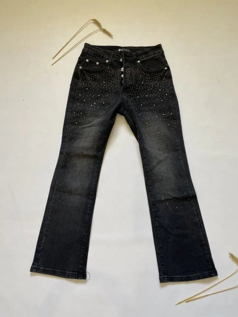 Purple flared jeans