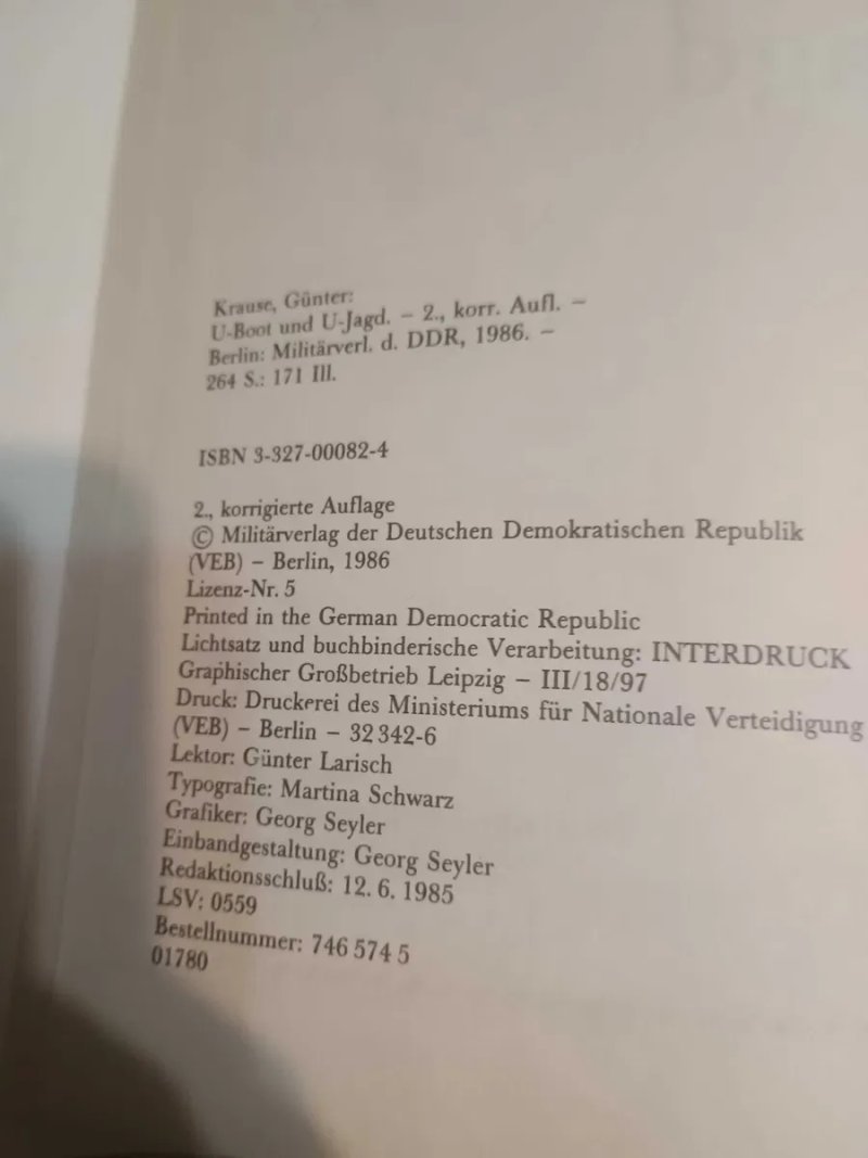 Редкая u-boot und u-jagd (подводные лодки и противолодочная оборона),  гюнтер краузе (günter krause) 1986 на немецком — фото 3