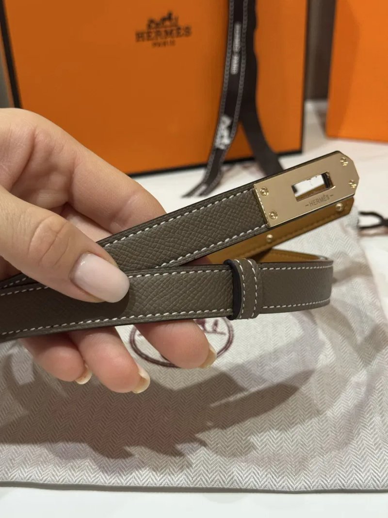Ремінь шкіряний Hermes kelly etoup чорний ремень ерме кожа тренд Ермес — фото 2
