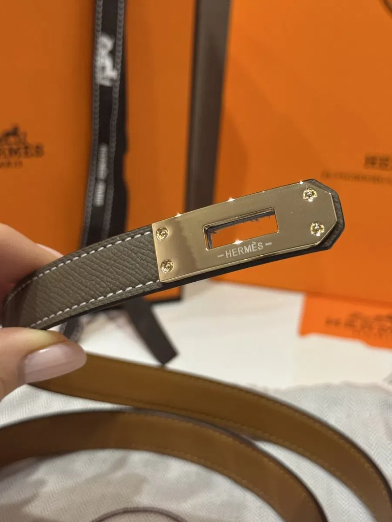 Ремінь шкіряний Hermes kelly etoup чорний ремень ерме кожа тренд Ермес — фото 4