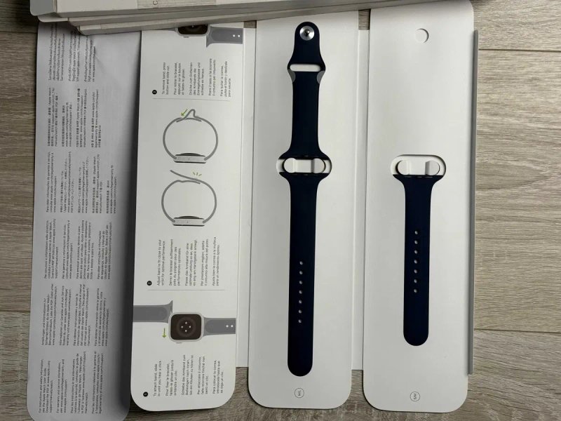 Ремінець Apple Watch 44 45 46 49 mm Midnight White Blue Sport Band — фото 3