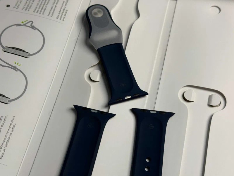 Ремінець Apple Watch 44 45 46 49 mm Midnight White Blue Sport Band — фото 4