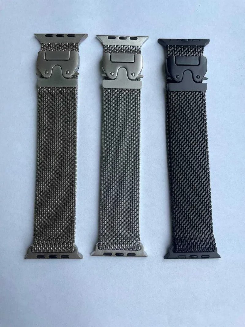 Ремінець New Milanese Loop для Apple Watch з застібкою і з крупним плетінням на 49 46 45 44мм міланська петля металевий ремінець металлический ремешок — фото 6