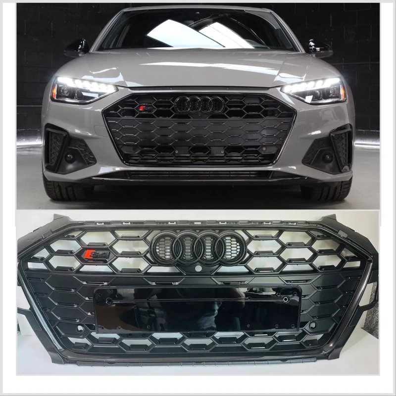 Решетка радиатора audi ауди a4 s4 b9 2020 2021 2022 2023 2024 рестайлинг гриль в соты — фото 5