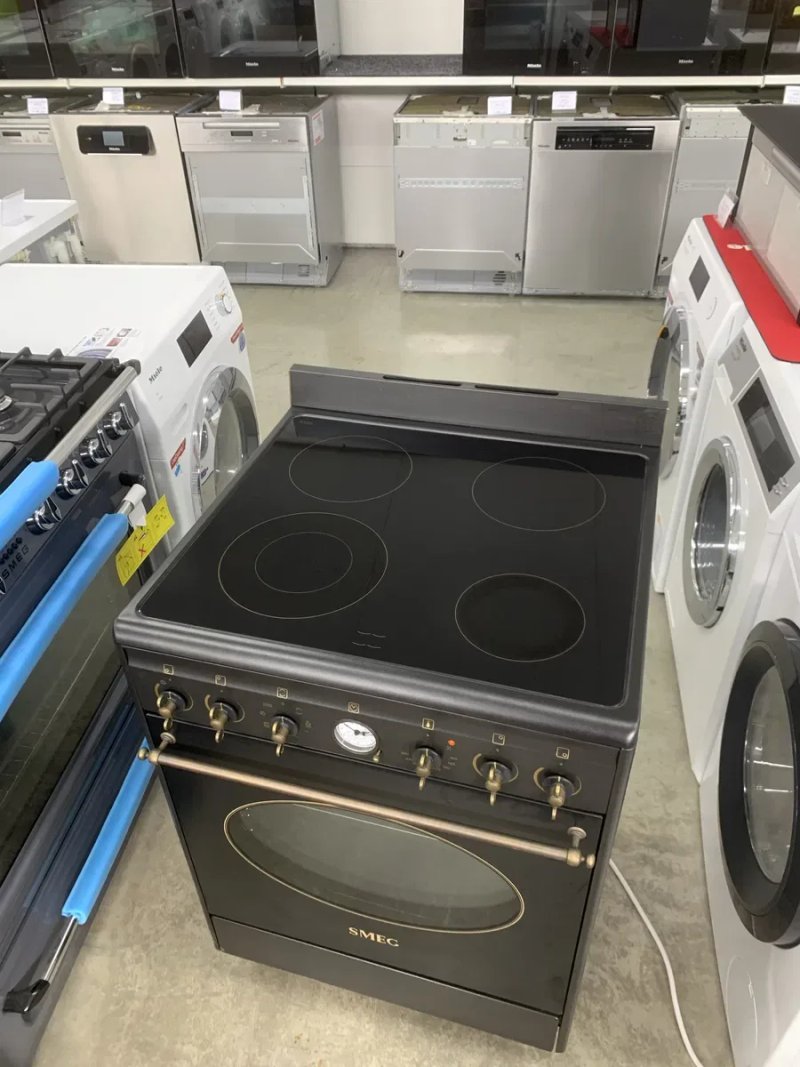 Ретро-плита SMEG CO68CMA8 Антрацит Склокераміка Електрична — фото 3
