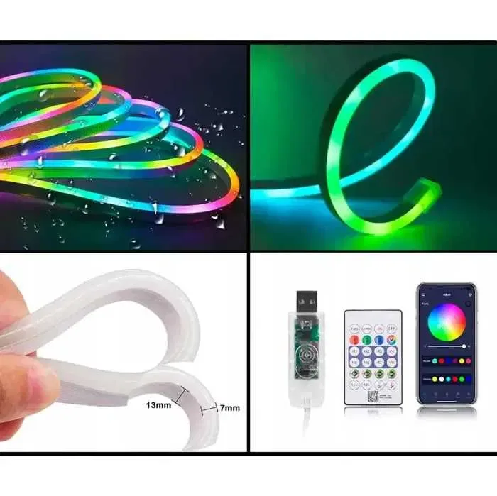 RGBIC Світлодіодна стрічка Неонова USB Bluetooth 1, 2, 3, 5 м. — фото 4