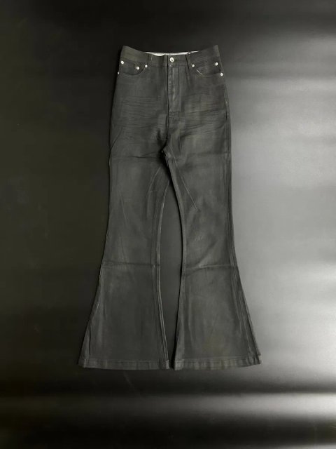 Rick owes waxed jeans black opium джинси кльош flared архівні чорні черные S M L XL