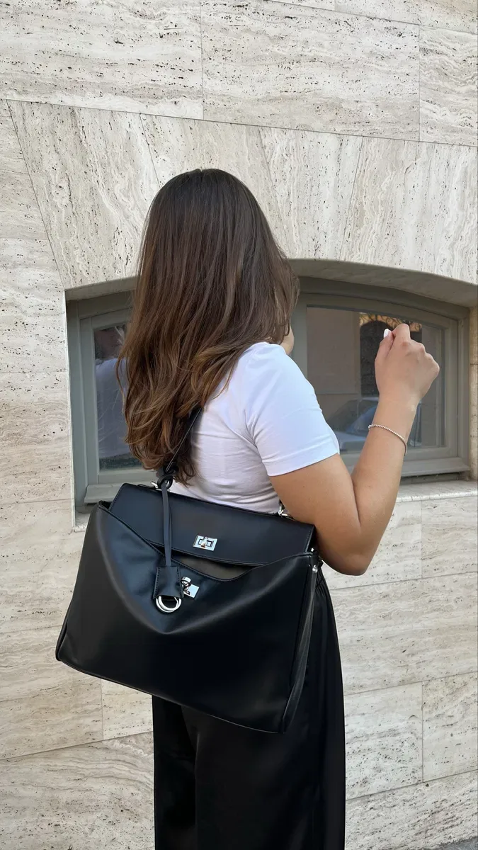 Rodeo bag кожаная сумка в стиле balenciaga, черная, сумка баленсиага — фото 3