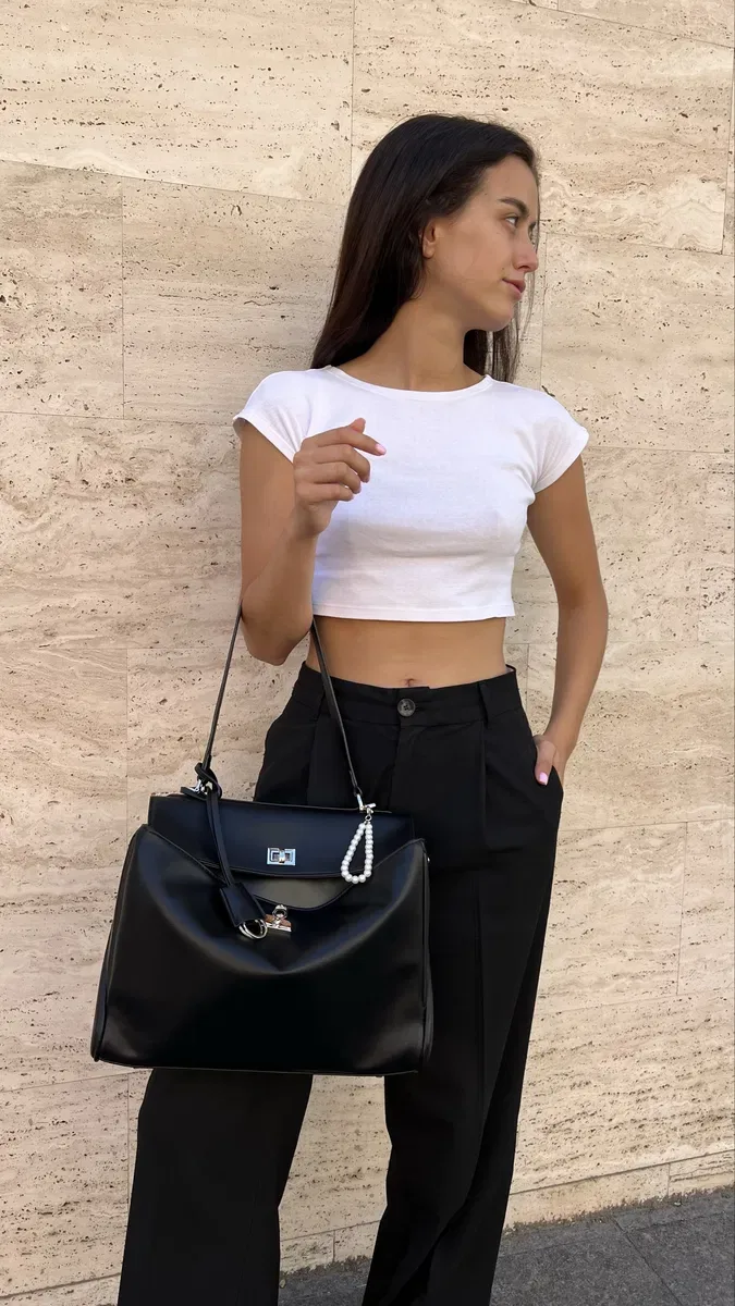 Rodeo bag кожаная сумка в стиле balenciaga, черная, сумка баленсиага — фото 4