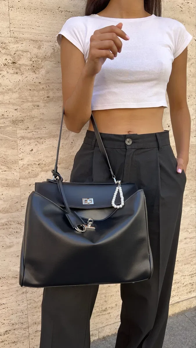 Rodeo bag кожаная сумка в стиле balenciaga, черная, сумка баленсиага — фото 8
