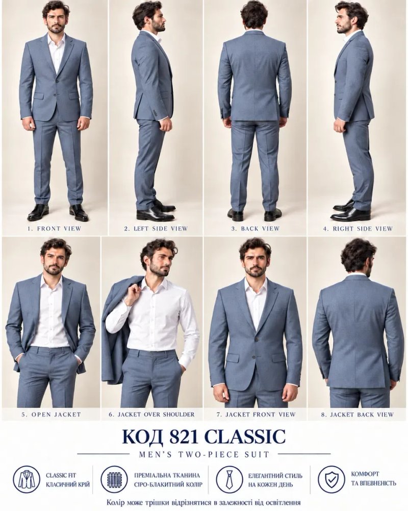 РОЗПРОДАЖ чоловічих класичних костюмів Classic,  Slim. Двійка, трійка, жакети .Туреччина Узбекистан великий вибір розмірів — фото 6