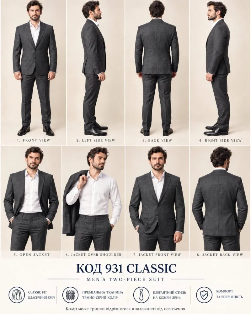 РОЗПРОДАЖ чоловічих класичних костюмів Classic,  Slim. Двійка, трійка, жакети .Туреччина Узбекистан великий вибір розмірів — фото 7