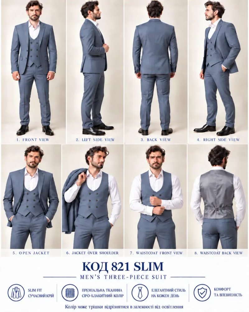 РОЗПРОДАЖ чоловічих класичних костюмів Classic,  Slim. Двійка, трійка, жакети .Туреччина Узбекистан великий вибір розмірів — фото 8