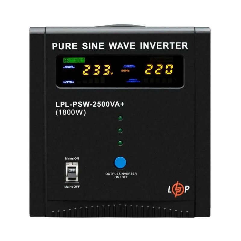 РОЗПРОДАЖ -ДБЖ LP LPL-PSW-2500VA+ (1800Вт) 10A/30A з правильною синусоїдою 24V — фото 5