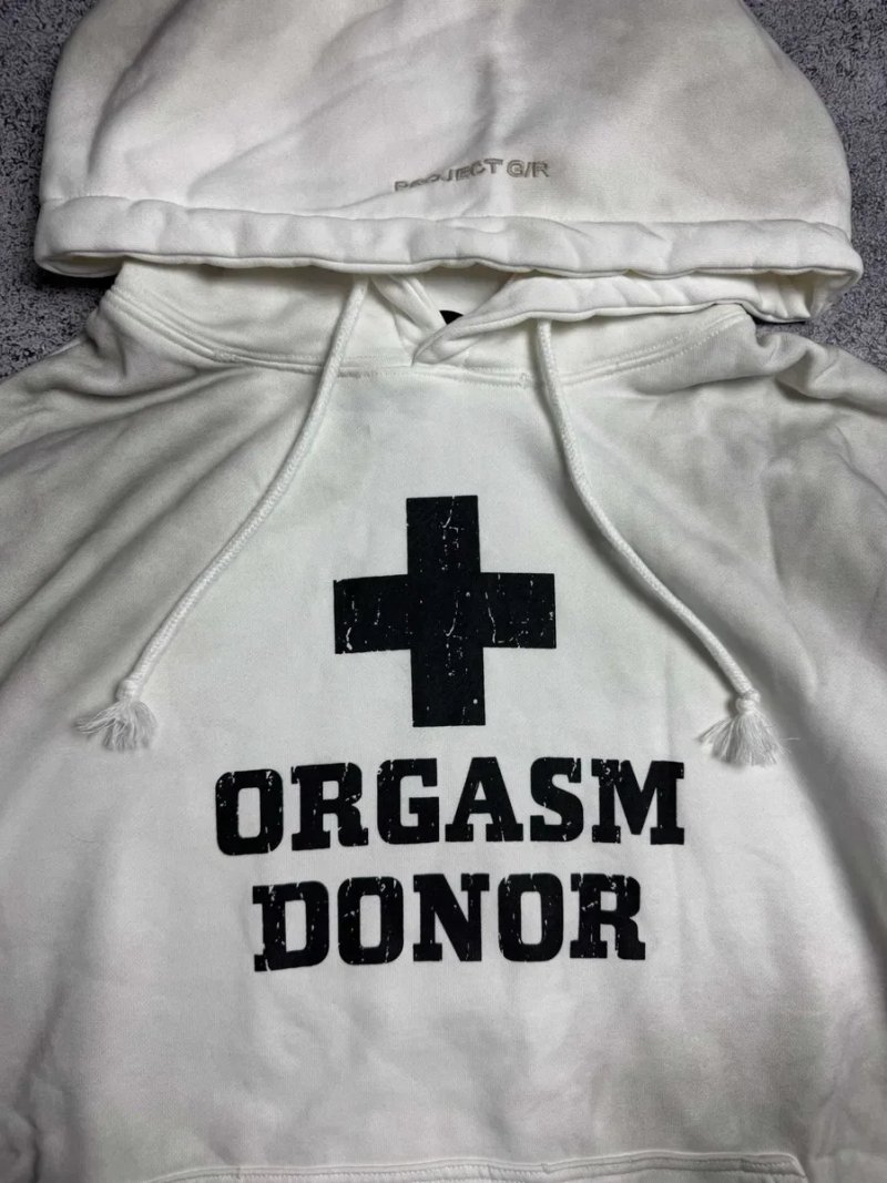 ‼️РОЗПРОДАЖ‼️ Худи Grailz Project Orgasm Donor белая — фото 2
