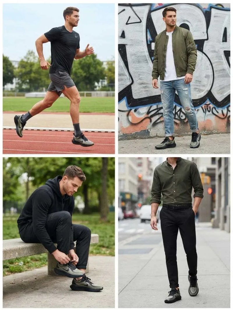 Розпродаж ! Кросівки Nike Zoom Pegasus Khaki Black (41 44 45 46) — чоловічі Найк Пегасус хакі, осінні, демісезонні, на кожен день — фото 8