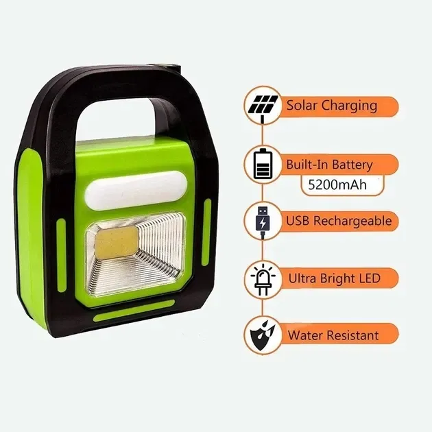 Ручний світлодіодний акумуляторний ліхтар Hurry bolt HB 9707 LED із сонячною батареєю — фото 6