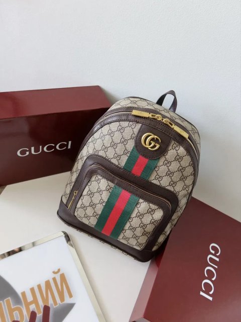 Рюкзачок жіночий Gucci шкіряний натуральна шкіра рюкзак женский гуччи GG сумка купить